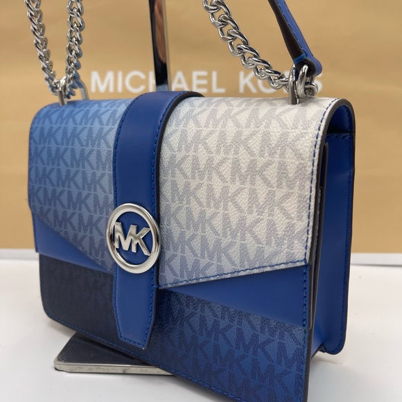 Michael Kors Greenwich Sm Ombré Color-Block Signature Logo Flap Crossbody XBODY - Picture 4 of 16